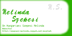 melinda szepesi business card